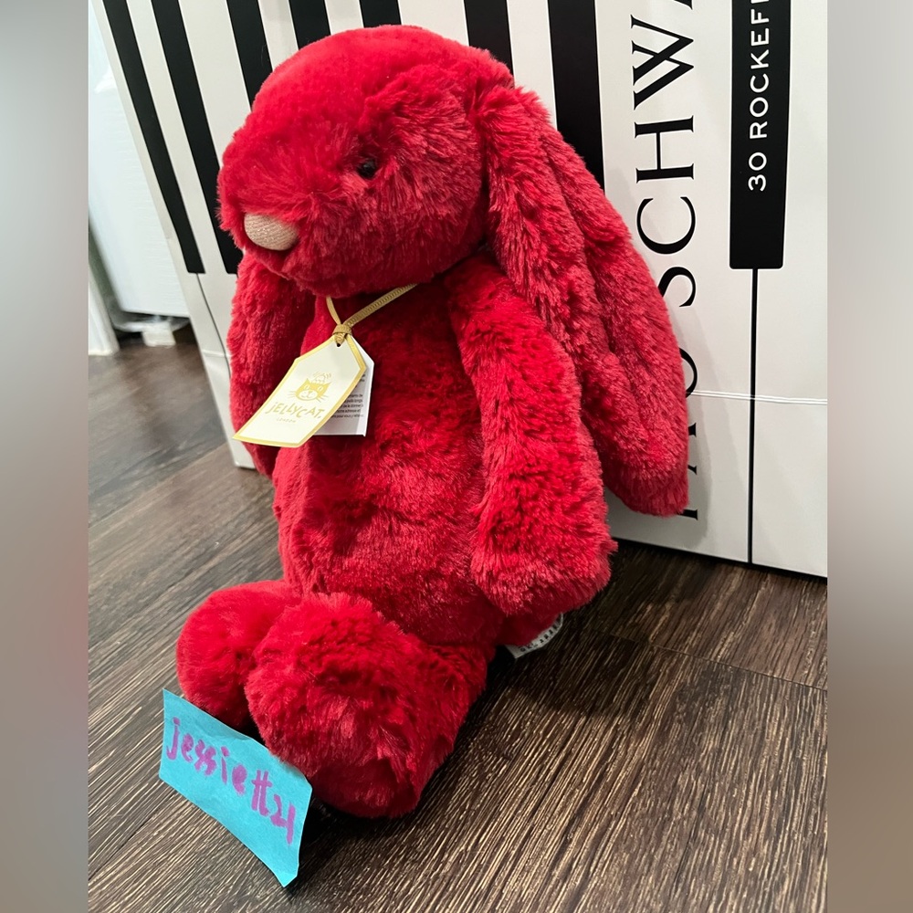 Jellycat Bashful Luxe Bunny Scarlett Medium 12" 100%Authentic NWT US - Picture 3 of 8